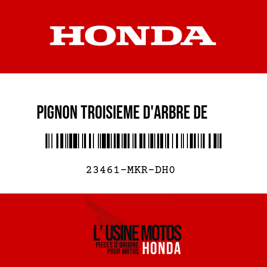 image de 23461-MKR-DH0 PIGNON TROISIEME D'ARBRE DE   RENVOI (33T)