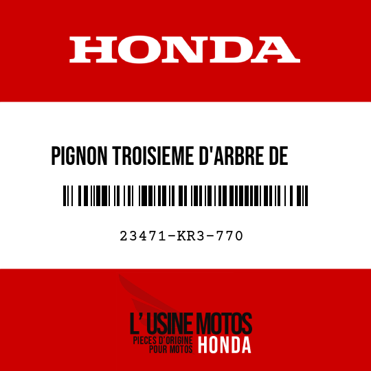 image de 23471-KR3-770 PIGNON TROISIEME D'ARBRE DE   RENVOI (28T)