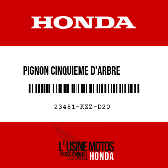image de 23481-KZZ-D20 PIGNON CINQUIEME D'ARBRE      PRINCIPAL (29T)