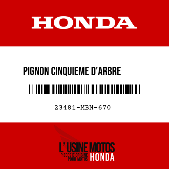 image de 23481-MBN-670 PIGNON CINQUIEME D'ARBRE      PRINCIPAL (26T)
