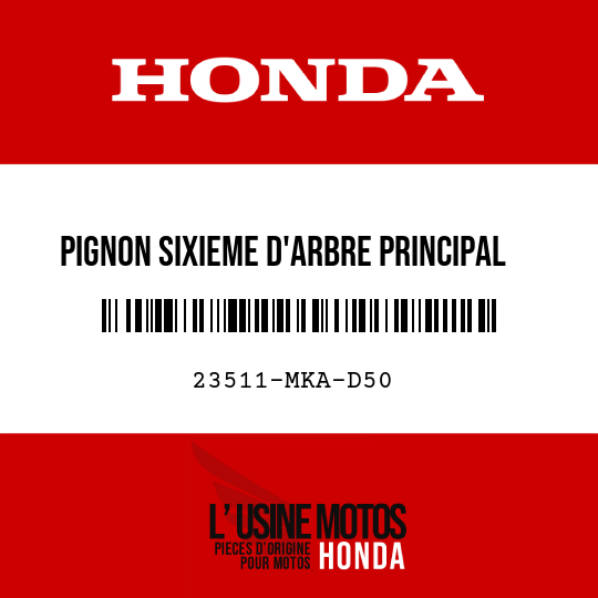 image de 23511-MKA-D50 PIGNON SIXIEME D'ARBRE PRINCIPAL (37T)