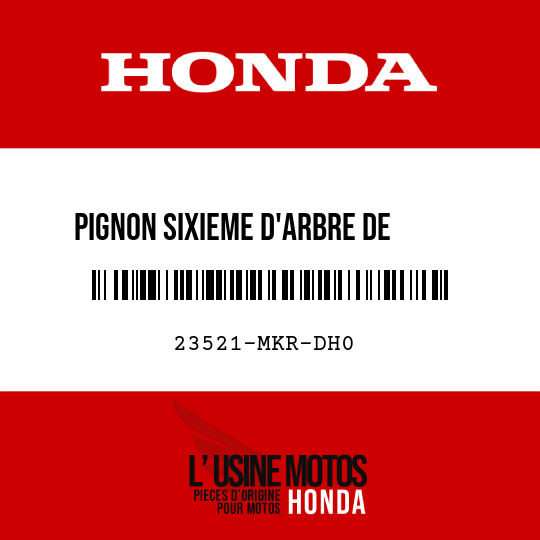 image de 23521-MKR-DH0 PIGNON SIXIEME D'ARBRE DE     RENVOI (29T)