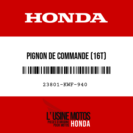 image de 23801-KWF-940 PIGNON DE COMMANDE (16T)