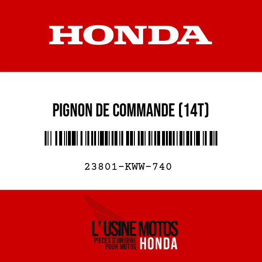 image de 23801-KWW-740 PIGNON DE COMMANDE (14T)
