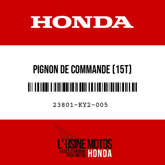 image de 23801-KY2-005 PIGNON DE COMMANDE (15T)