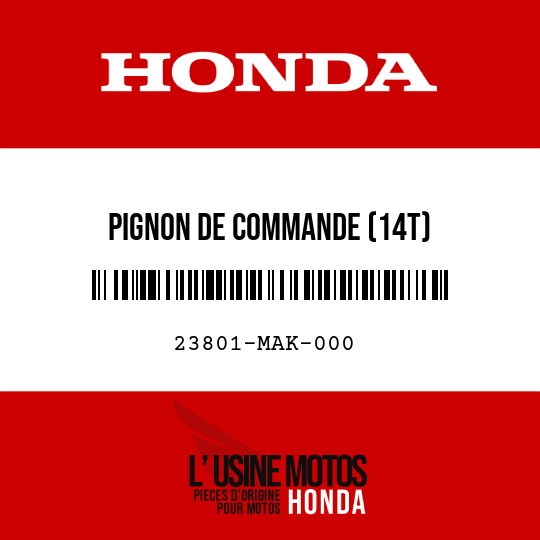 image de 23801-MAK-000 PIGNON DE COMMANDE (14T)