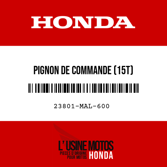 image de 23801-MAL-600 PIGNON DE COMMANDE (15T)