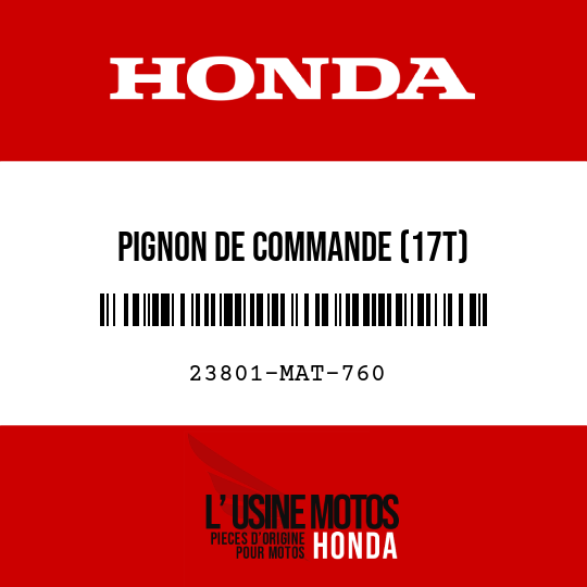 image de 23801-MAT-760 PIGNON DE COMMANDE (17T)