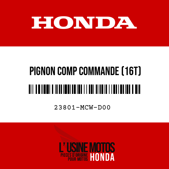 image de 23801-MCW-D00 PIGNON COMP COMMANDE (16T)