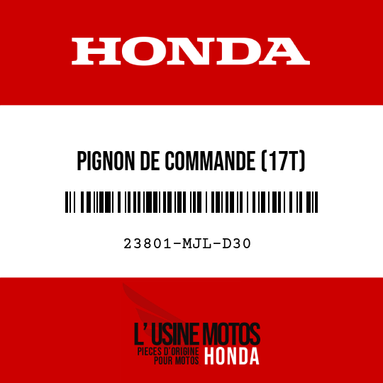 image de 23801-MJL-D30 PIGNON DE COMMANDE (17T)