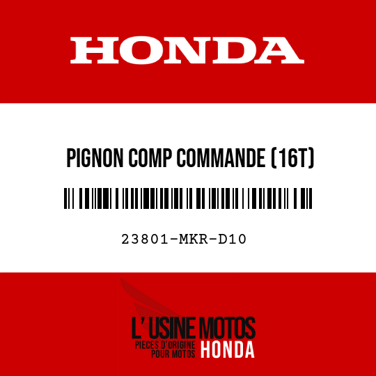 image de 23801-MKR-D10 PIGNON COMP COMMANDE (16T)