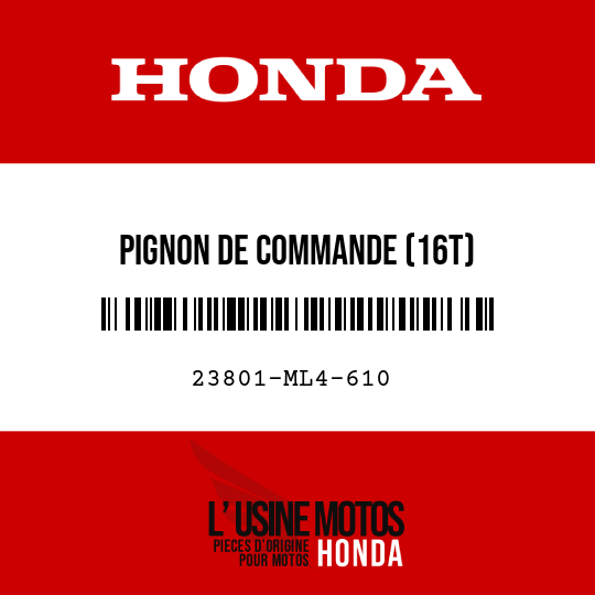 image de 23801-ML4-610 PIGNON DE COMMANDE (16T)