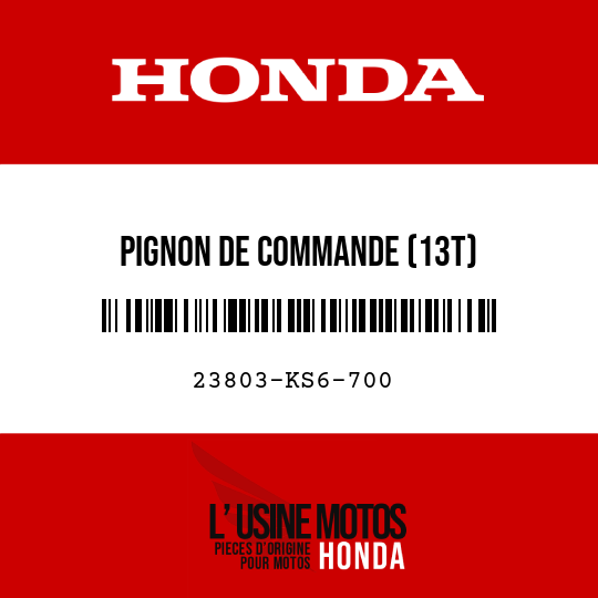 image de 23803-KS6-700 PIGNON DE COMMANDE (13T)