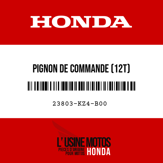 image de 23803-KZ4-B00 PIGNON DE COMMANDE (12T)