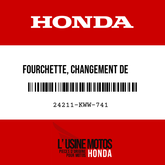 image de 24211-KWW-741 FOURCHETTE, CHANGEMENT DE     VITESSE