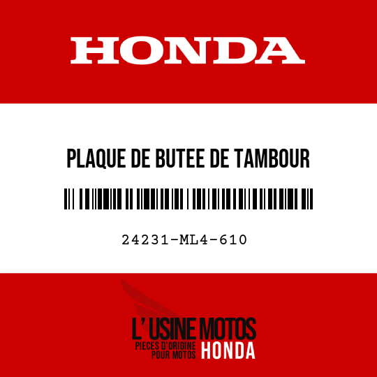 image de 24231-ML4-610 PLAQUE DE BUTEE DE TAMBOUR