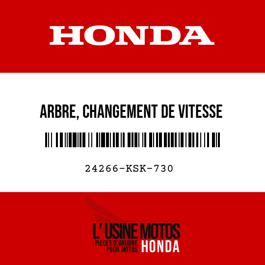 image de 24266-KSK-730 ARBRE, CHANGEMENT DE VITESSE D'ARBRE DE RENVOI FOURCHE