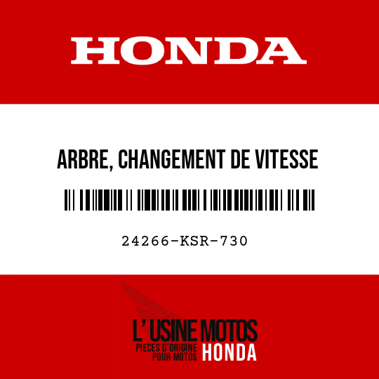 image de 24266-KSR-730 ARBRE, CHANGEMENT DE VITESSE D'ARBRE DE RENVOI FOURCHE