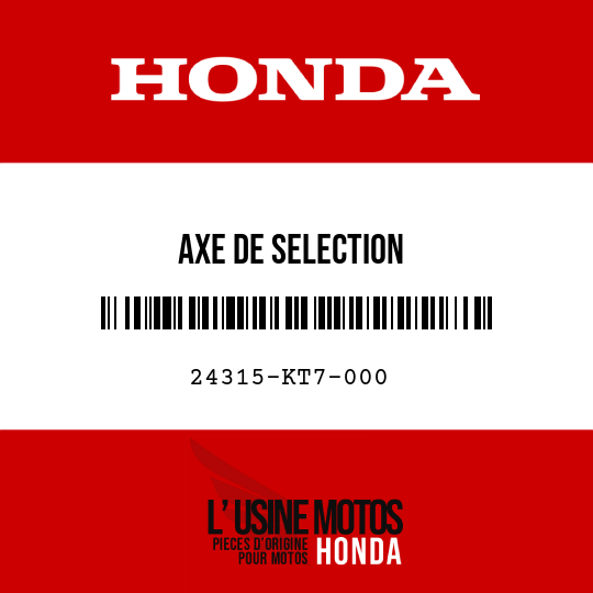 image de 24315-KT7-000 AXE DE SELECTION