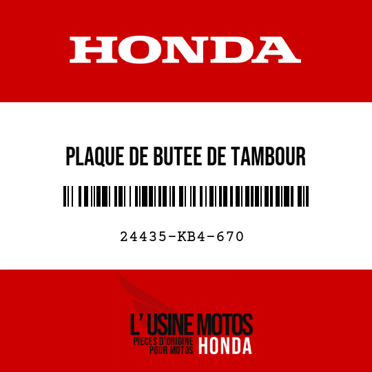 image de 24435-KB4-670 PLAQUE DE BUTEE DE TAMBOUR