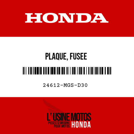 image de 24612-MGS-D30 PLAQUE, FUSEE
