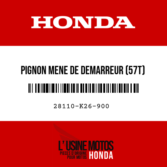 image de 28110-K26-900 PIGNON MENE DE DEMARREUR (57T)