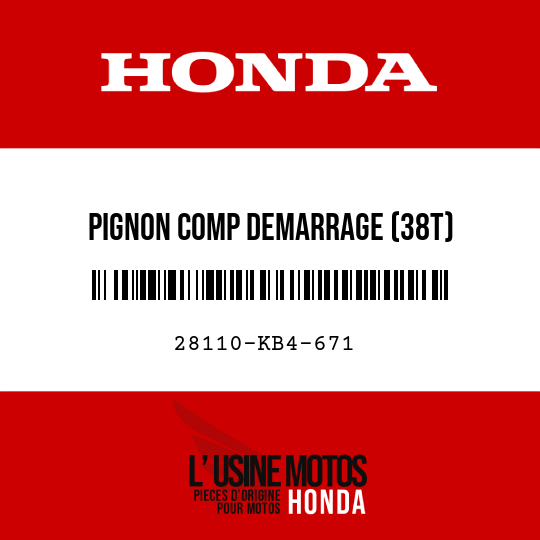 image de 28110-KB4-671 PIGNON COMP DEMARRAGE (38T)