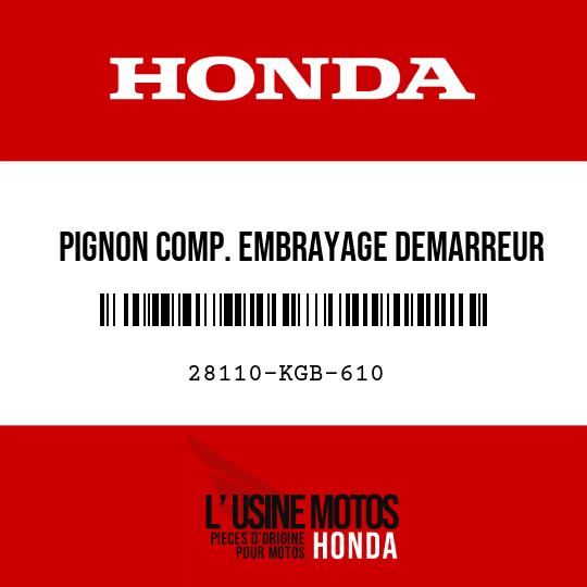 image de 28110-KGB-610 PIGNON COMP. EMBRAYAGE DEMARREUR (39T)