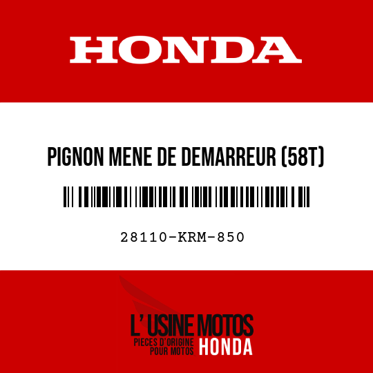 image de 28110-KRM-850 PIGNON MENE DE DEMARREUR (58T)