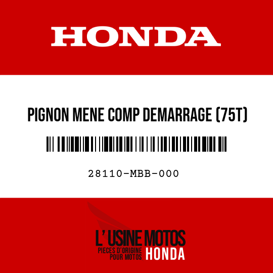 image de 28110-MBB-000 PIGNON MENE COMP DEMARRAGE (75T)