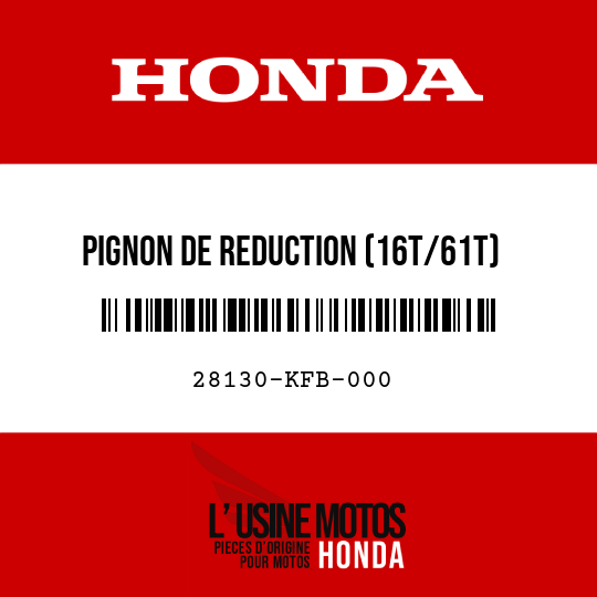 image de 28130-KFB-000 PIGNON DE REDUCTION (16T/61T)