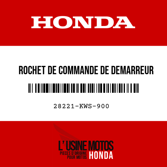 image de 28221-KWS-900 ROCHET DE COMMANDE DE DEMARREUR