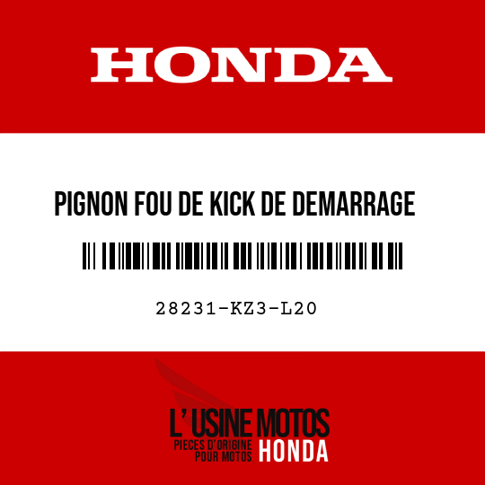 image de 28231-KZ3-L20 PIGNON FOU DE KICK DE DEMARRAGE (29T)