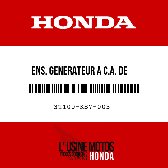 image de 31100-KS7-003 ENS. GENERATEUR A C.A. DE TYPEVOLANT (KOKUSAN)