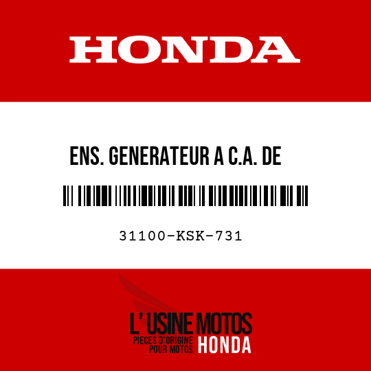 image de 31100-KSK-731 ENS. GENERATEUR A C.A. DE TYPEVOLANT (DENSO)