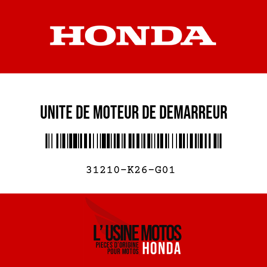 image de 31210-K26-G01 UNITE DE MOTEUR DE DEMARREUR