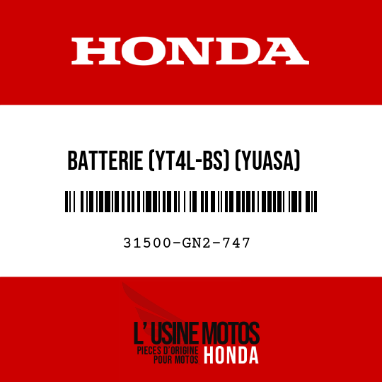 image de 31500-GN2-747 BATTERIE (YT4L-BS) (YUASA)