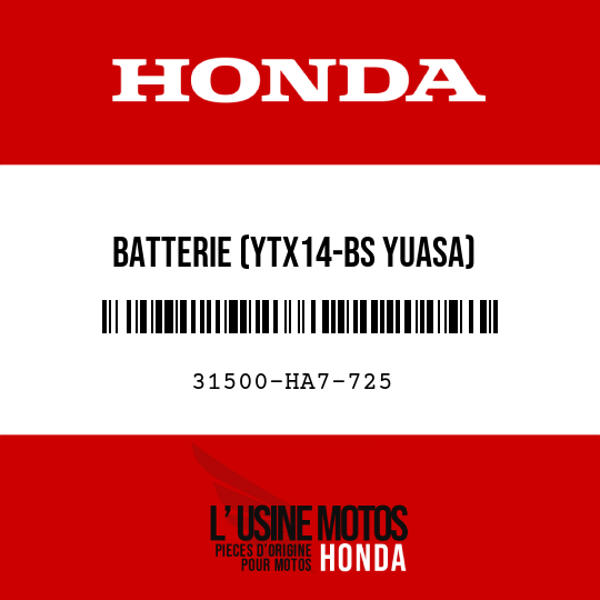 image de 31500-HA7-725 BATTERIE (YTX14-BS YUASA)