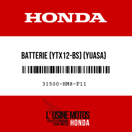 image de 31500-HM8-F11 BATTERIE (YTX12-BS) (YUASA)