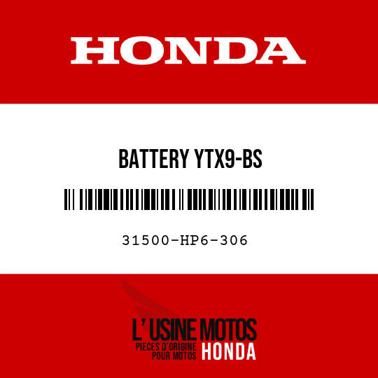 image de 31500-HP6-306 BATTERY YTX9-BS