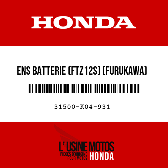 image de 31500-K04-931 ENS BATTERIE (FTZ12S) (FURUKAWA)