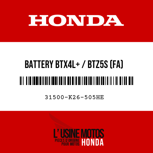image de 31500-K26-505HE BATTERY BTX4L+ / BTZ5S (FA)
