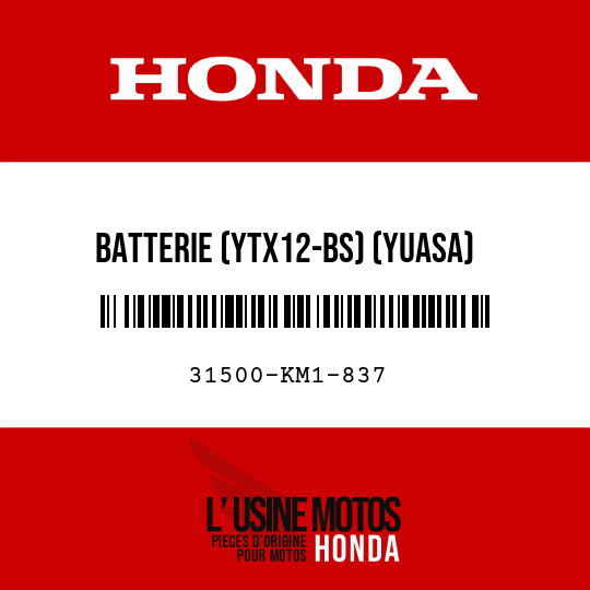 image de 31500-KM1-837 BATTERIE (YTX12-BS) (YUASA)