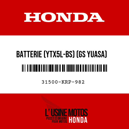 image de 31500-KRP-982 BATTERIE (YTX5L-BS) (GS YUASA)