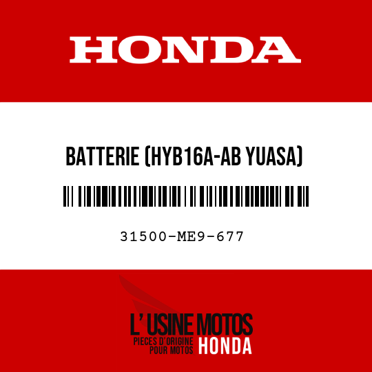 image de 31500-ME9-677 BATTERIE (HYB16A-AB YUASA)