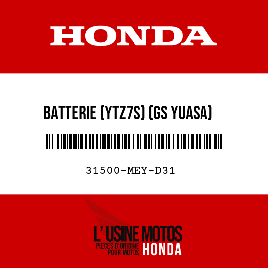 image de 31500-MEY-D31 BATTERIE (YTZ7S) (GS YUASA)