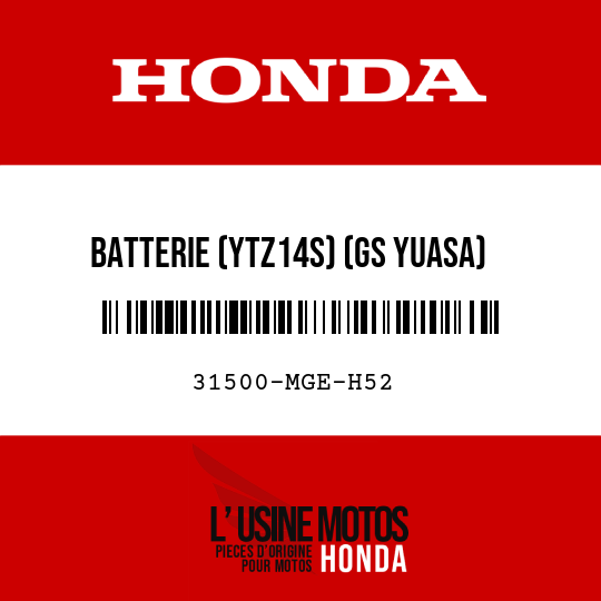 image de 31500-MGE-H52 BATTERIE (YTZ14S) (GS YUASA)