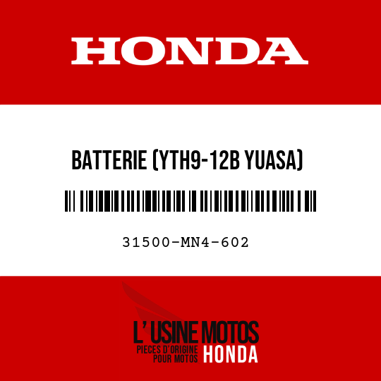 image de 31500-MN4-602 BATTERIE (YTH9-12B YUASA)