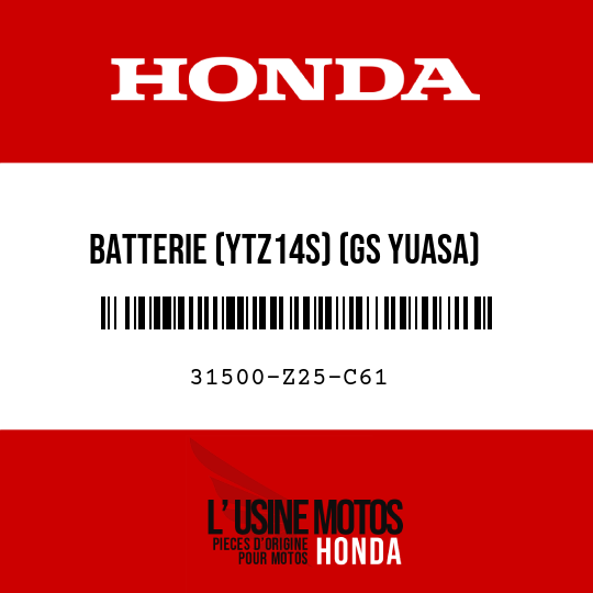 image de 31500-Z25-C61 BATTERIE (YTZ14S) (GS YUASA)