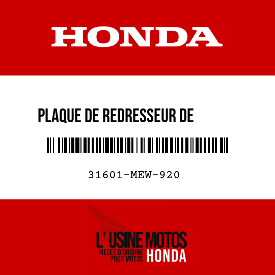 image de 31601-MEW-920 PLAQUE DE REDRESSEUR DE       CONTROLE